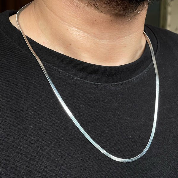 Silver Flat Snake Neck Chain